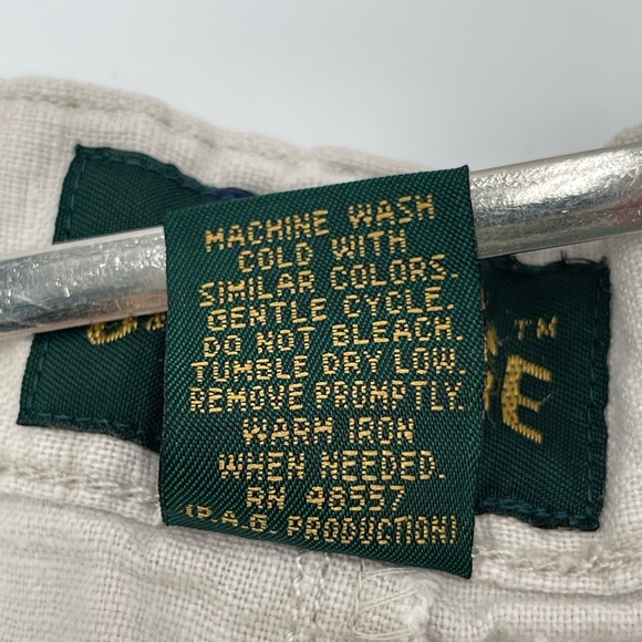 Vintage Cambridge Classics Mens Sz 34 Linen Cotton Blend Khaki Pleated Shorts - Picture 6 of 8